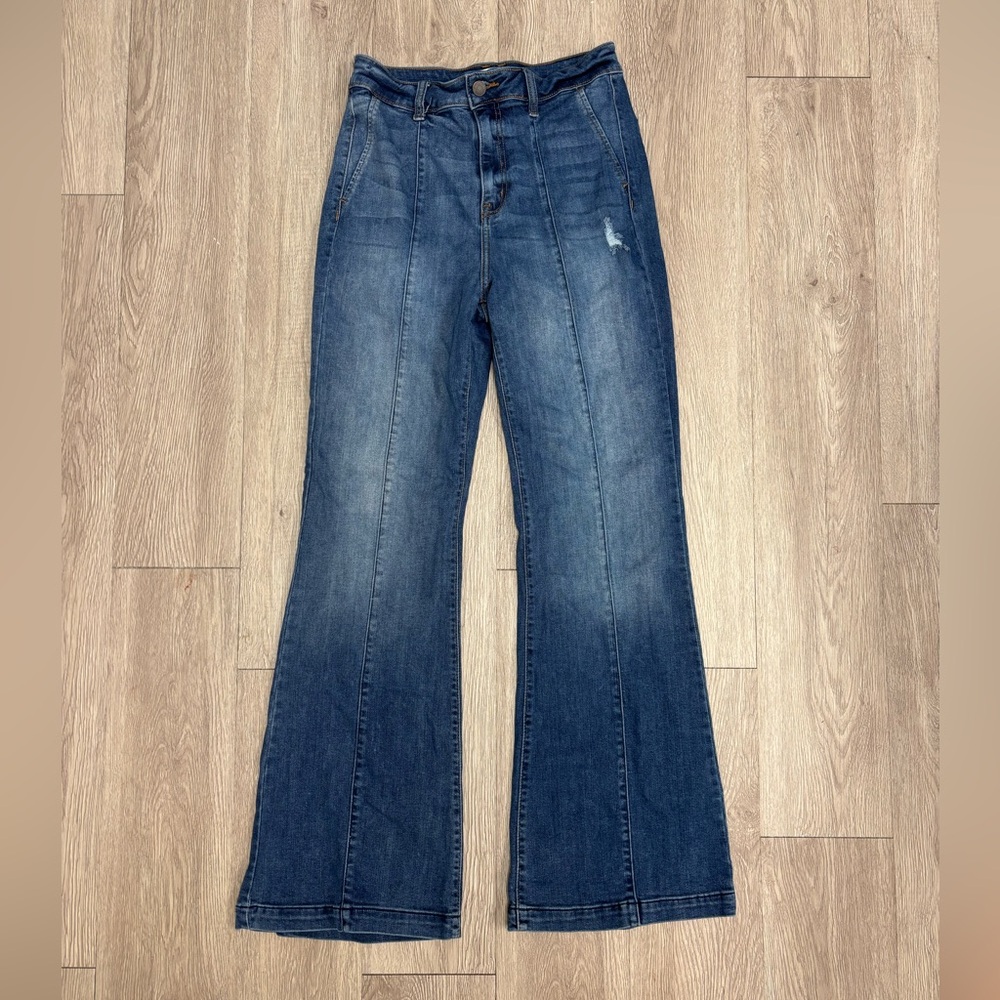 Cello Blue Flare Wide Leg Jeans High-Rise